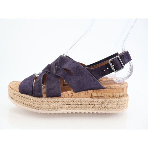 Trask Randi Sandals Women's Size 8 Blue Leather Suede Espadrilles Slingback - Picture 7 of 12